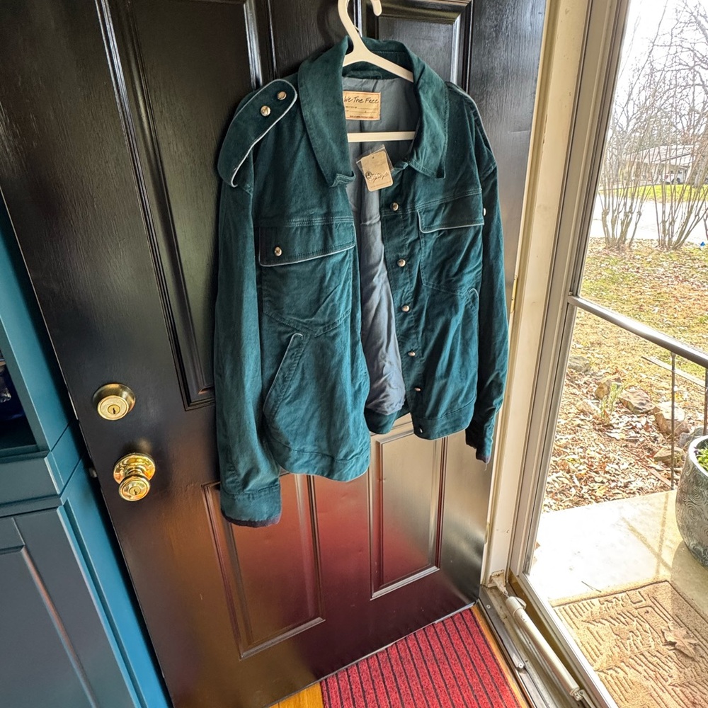 NWT Free People Teal Military Jacket - Picture 1 of 3